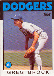 1986 Topps Baseball Cards      368     Greg Brock